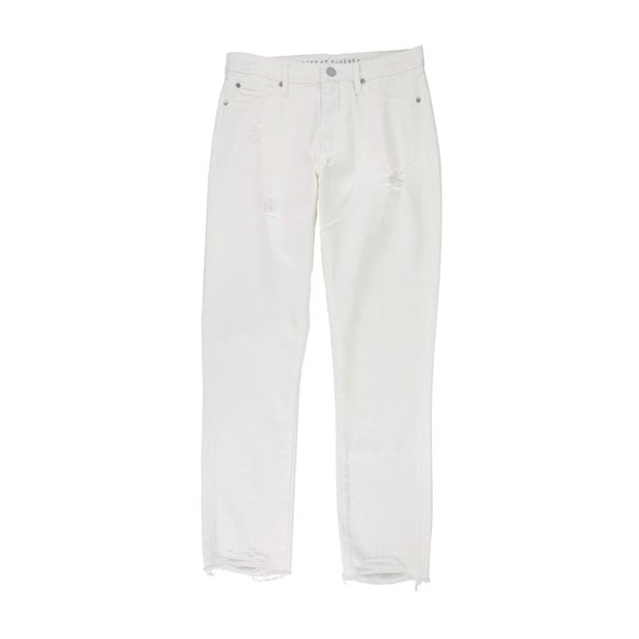 Articles of Society Jeans Rene High Rise Straight Leg Taper White Distressed 28” - Picture 1 of 12